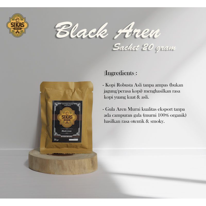 

KOPI BLACK AREN TANPA AMPAS SACHET SIAP SEDUH/12PCS