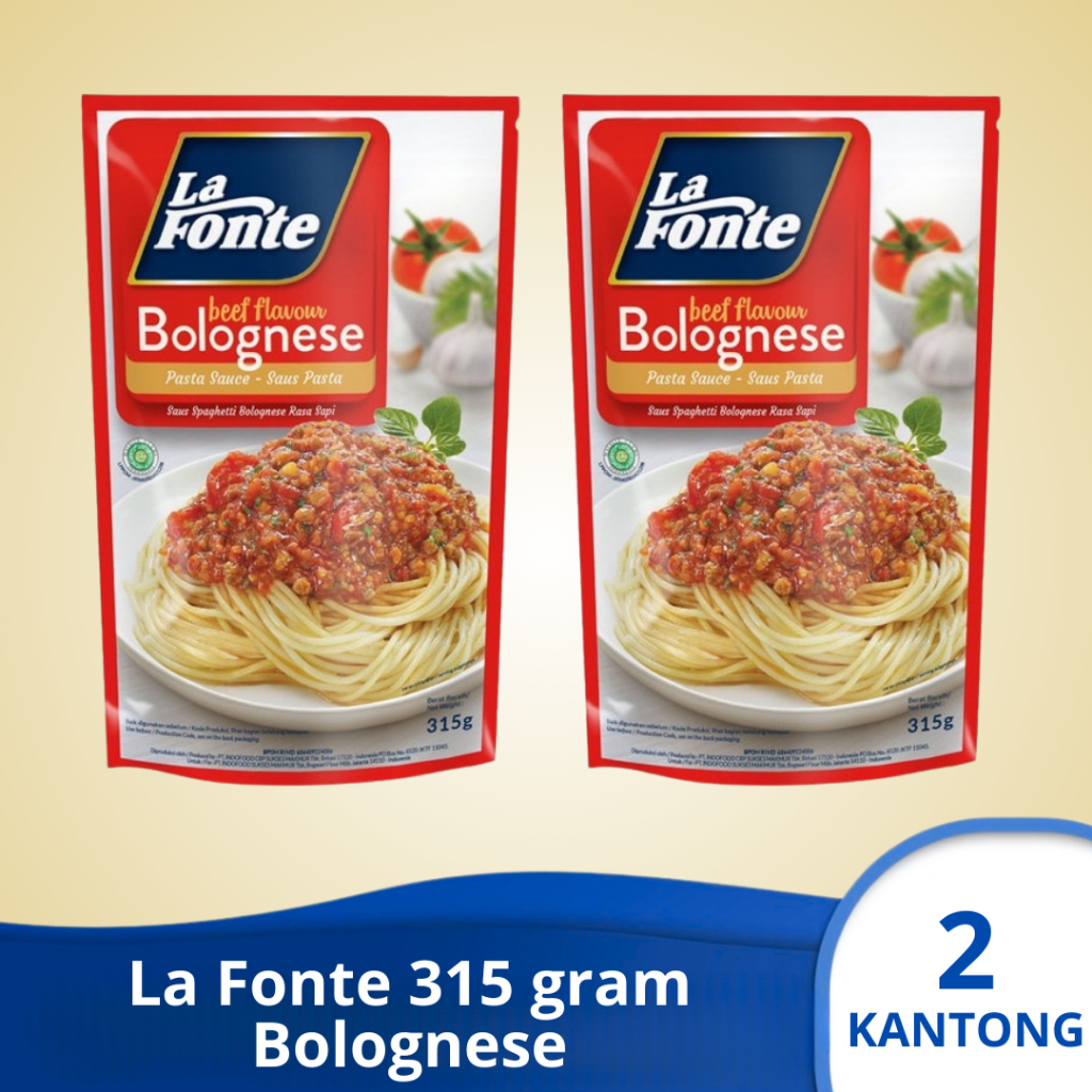 

(PAKET 2 PCS) LA FONTE BOLOGNESE BEEF FLAVOUR Saus Pasta Rasa Sapi 315 gram x 2 pouch