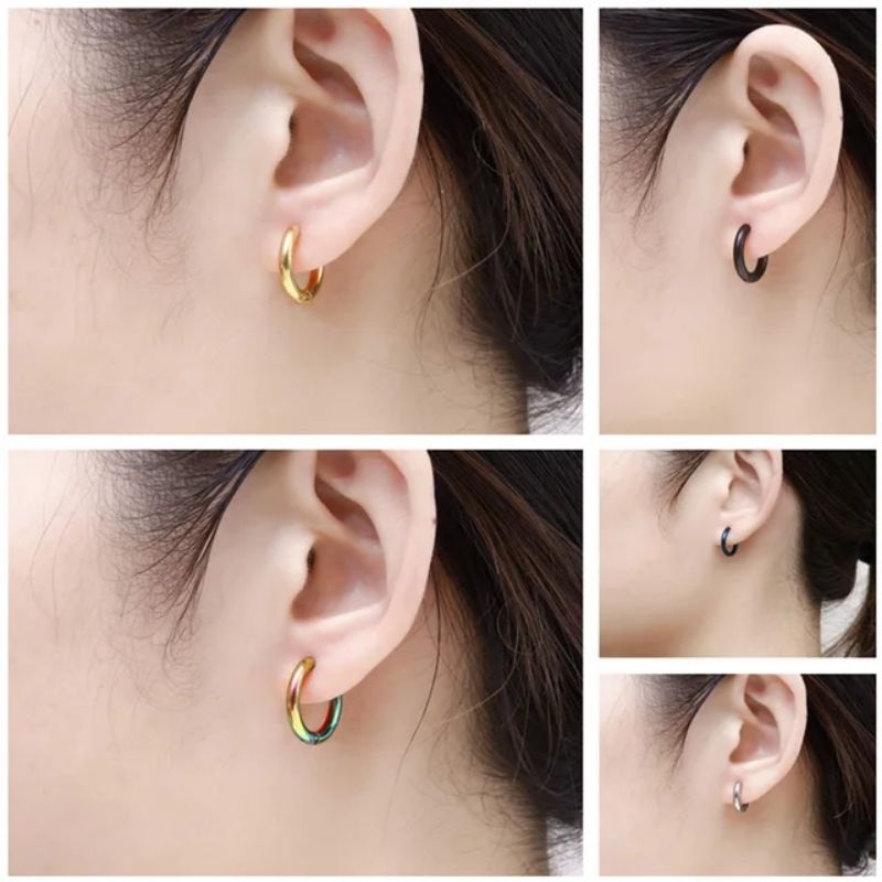 ANTING TELINGA TITANIUM / TINDIK GIWANG TITANIUM / FAKE ANTING HOOPS TITANIUM / ANTING GIWANG TITANI