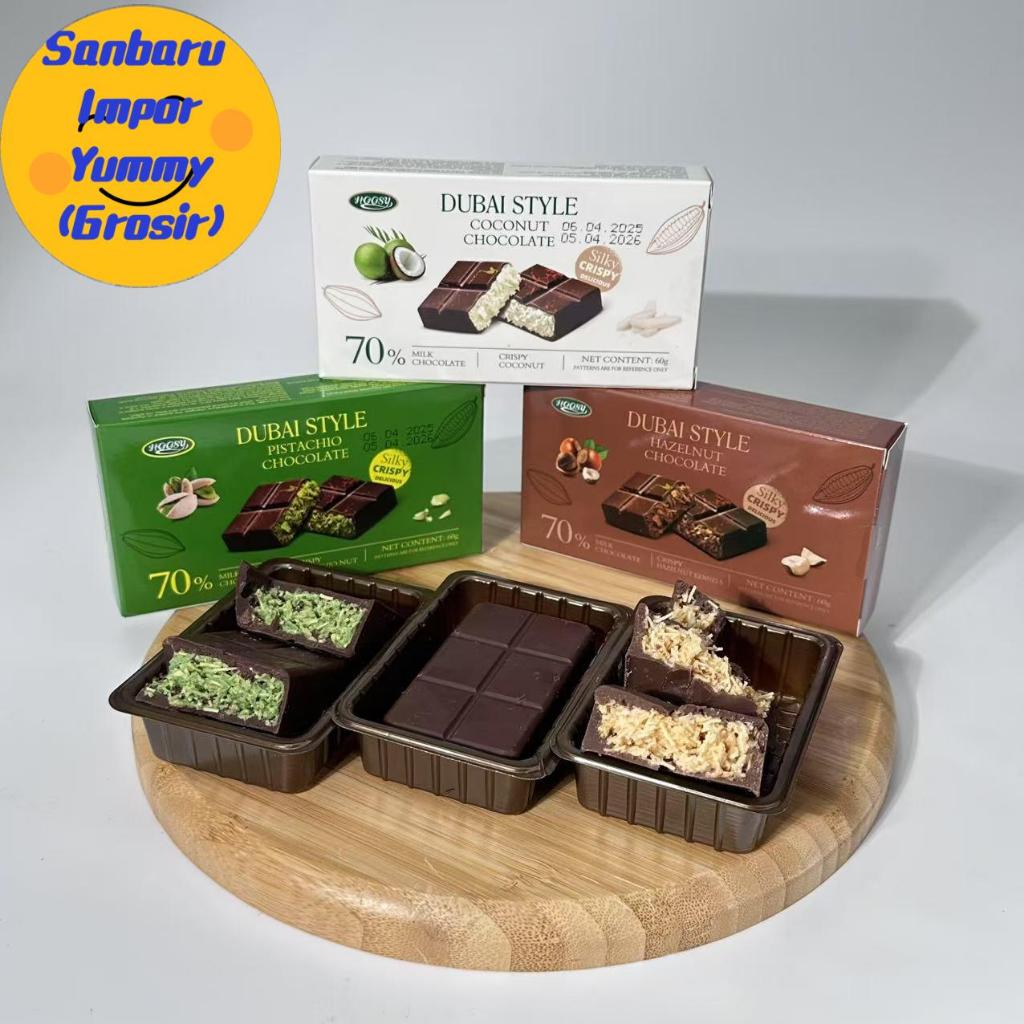 

[HALAL] HOOSY Dubai Chocolate/Cokelat Pistachio/Cokelat Hazelnut/Cokelat Dubai Berbagai Rasa, Kemasan Independen, Makanan Alal Impor Berkualitas Tinggi, Makanan Sehat Setiap Kotak Memiliki Berat 60 gram