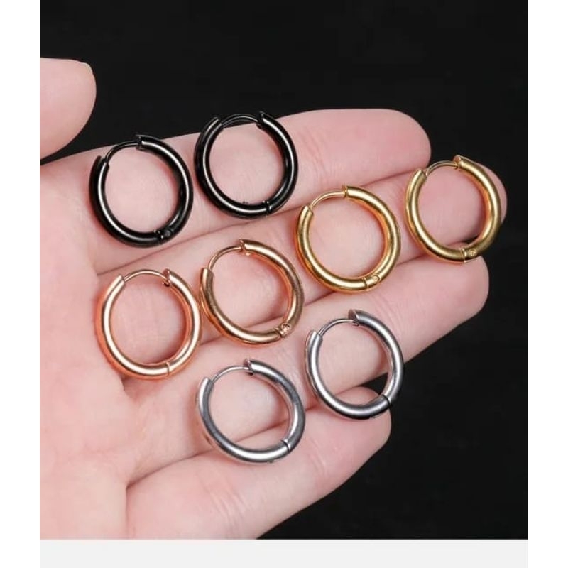 ANTING TELINGA TITANIUM / TINDIK GIWANG TITANIUM / PIERCING / ANTING HOOPS TITANIUM / ANTING GIWANG 