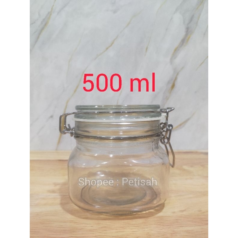 Toples Hermatico Jar 500ml KIG / Toples Kaca Jepit Kedap Udara 500ml / Hermatico Jar 500ml / Toples 