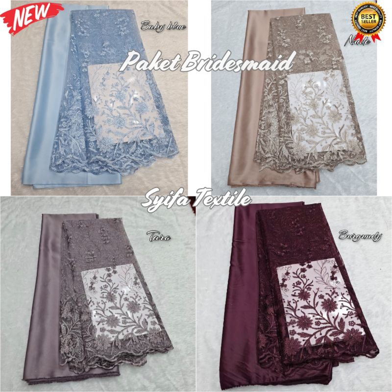 ✅ NEW PRODUK. Paket Bridesmaid (Tile Cantik + Satin Velvet) Kain Bridesmaid / Seragam Bridesmaid / S