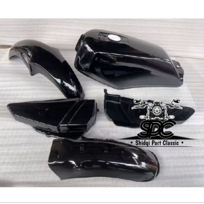 Paket Body Yamaha RX King RX K RX Special Warna Hitam Glossy Set Tangki Bok Aki Slebor Depan Belakan