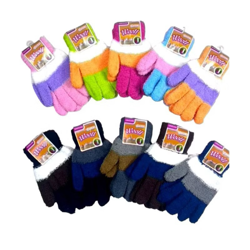 SARUNG TANGAN WOLL BULU / SARUNG TANGAN MOTOR WANITA/ Sarung tangan wanita belang import