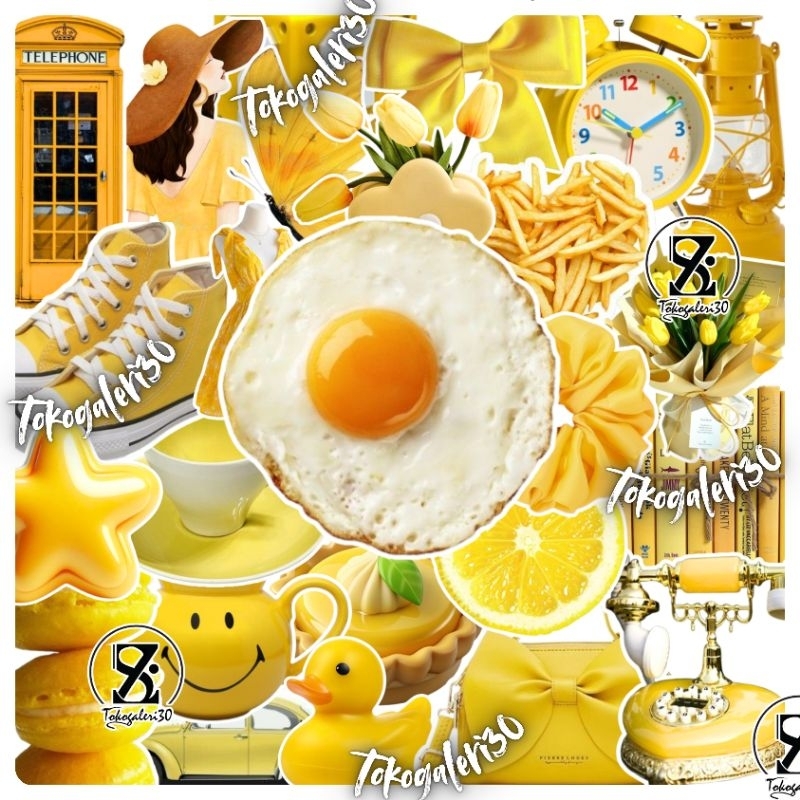 

50 PCS STIKER AESTHETIC YELLOW MURAH STIKER KUNING ANTI AIR SUDAH CUTTING UNTUK TUMBRL CASING NOTEBOOK JURNAL LAPTOP DLL