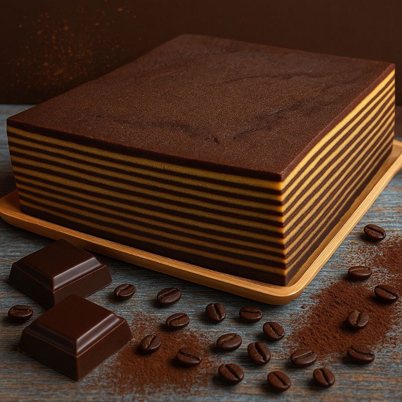 

Lapis legit coklat, 20x20 cm ( Halal )