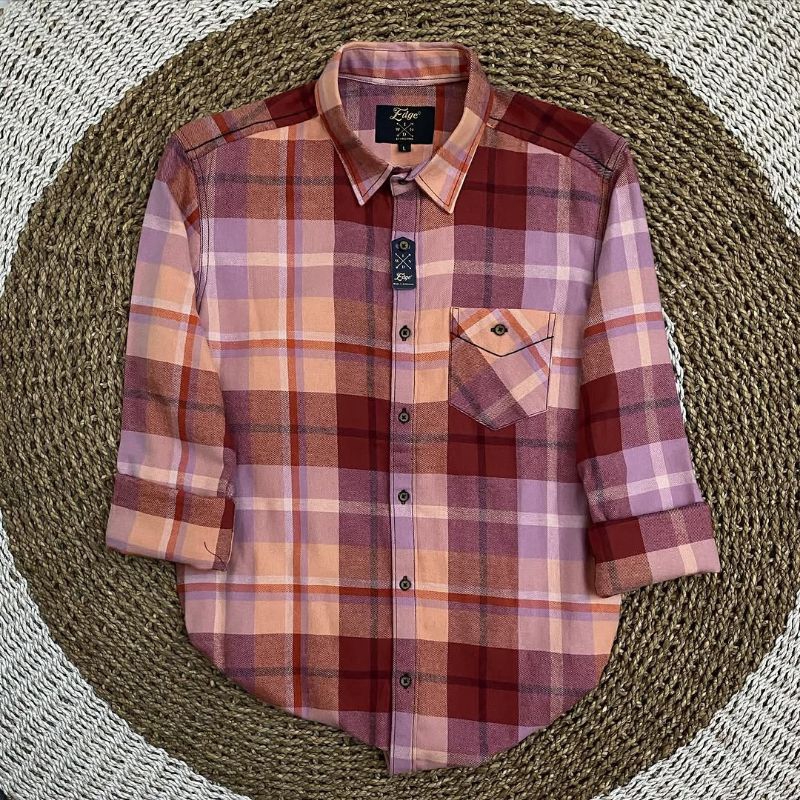 F2D Kemeja Flanel Dark Blue Cream Best Seller / flanel/hem pria/ flanel pria/ kemeja flanel/ eighty 