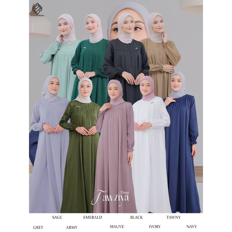SUDAH PESANAN‼️Gamis Perempuan Dewasa Fawziya Dress by Serenity Styles
