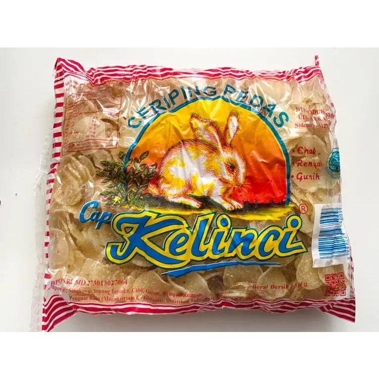 

Kerupuk Ceriping Pedas Cap kelinci 250gr - Kerupuk Mentah