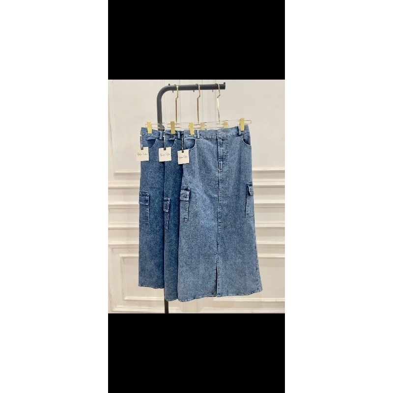 ROK SPAN JEANS// SKIRT JEANS BELAH WANITA // YUZA ROK SPAN