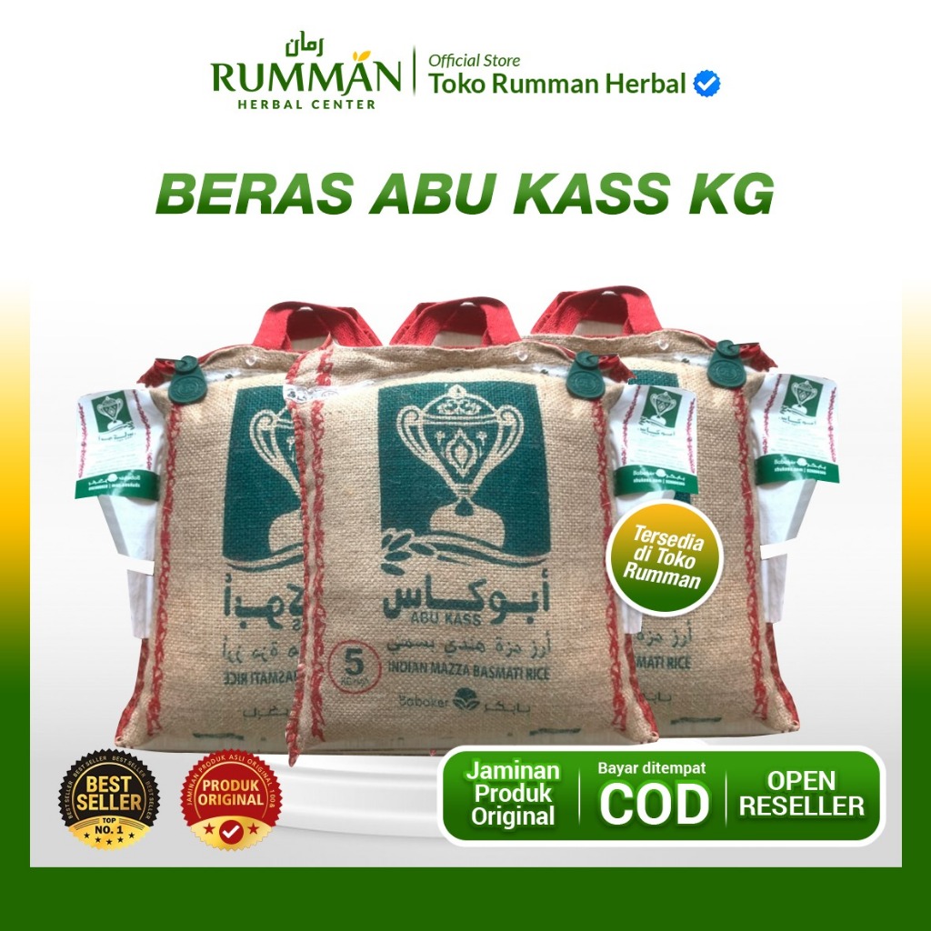 

Beras Basmati ABU KASS 5kg Asli Khusus Kebuli Briyani Mandhi Kabsah Original Indian / pakistan