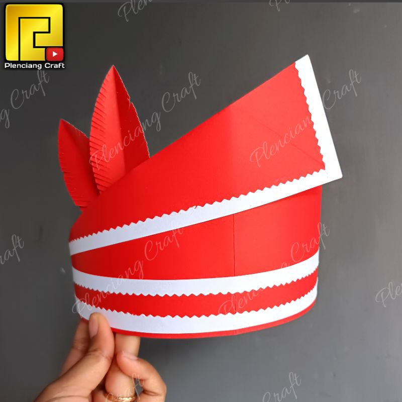 [Tp.C] Topi Runcing Adat Aceh mahkota tari karnaval Handmade bahan kertas karton