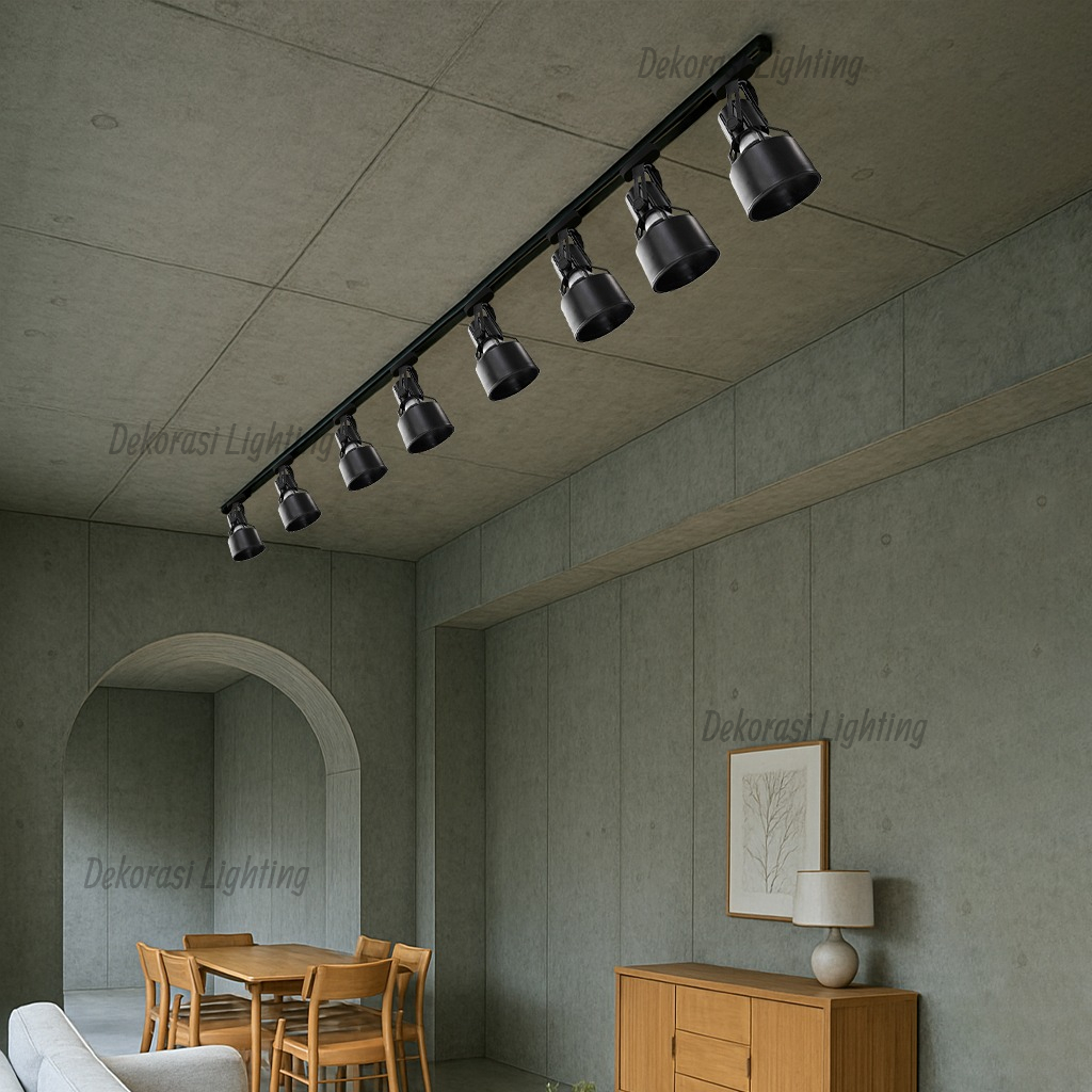 Lampu Sorot Track LED 6watt rell 2meter 1set spotlight fiting e27 6w spot light 220V