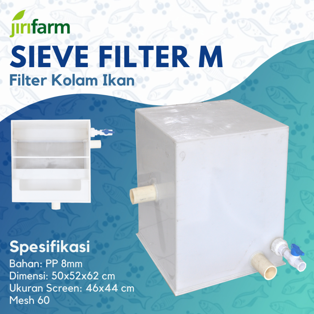 JIRIFARM - Filter Kolam Ikan Koi Sieve Filter Kecil Bahan PP Putih Tebal 8 mm
