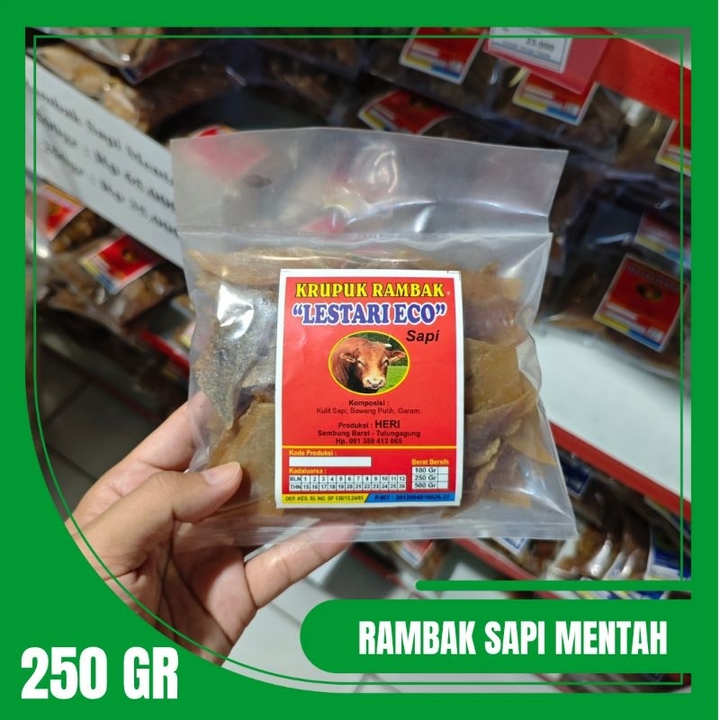 

250gr Rambak Kulit Sapi Mentah Lestari Eco – Kualitas Premium Siap Goreng