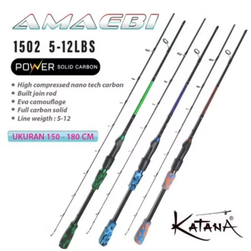 Joran full solid carbon Katana AMAEBI joran 150cm carbon solid kuat murah recommended