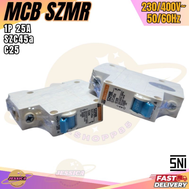 MCB SZMR 25A/25 Ampere Listrik PLN/Ampere Pemutus Arus Listrik/MCB SZMR 25 Ampere/Pemutus Arus Listr