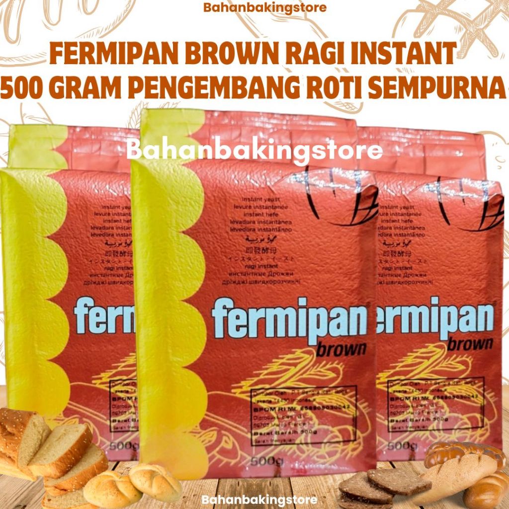 

FERMIPAN BROWN RAGI INSTANT 500 GRAM PENGEMBANG ROTI | FERMIPAN INSTAN YEAST 500GRAM