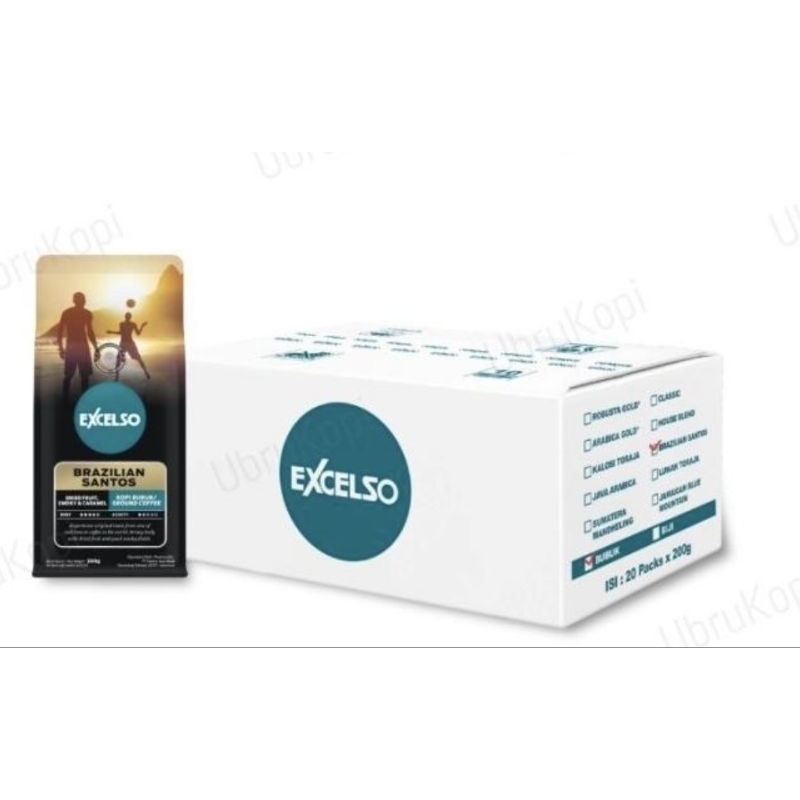 

Excelso Brazilian Santos 200gram x 20 Pack 1 Karton