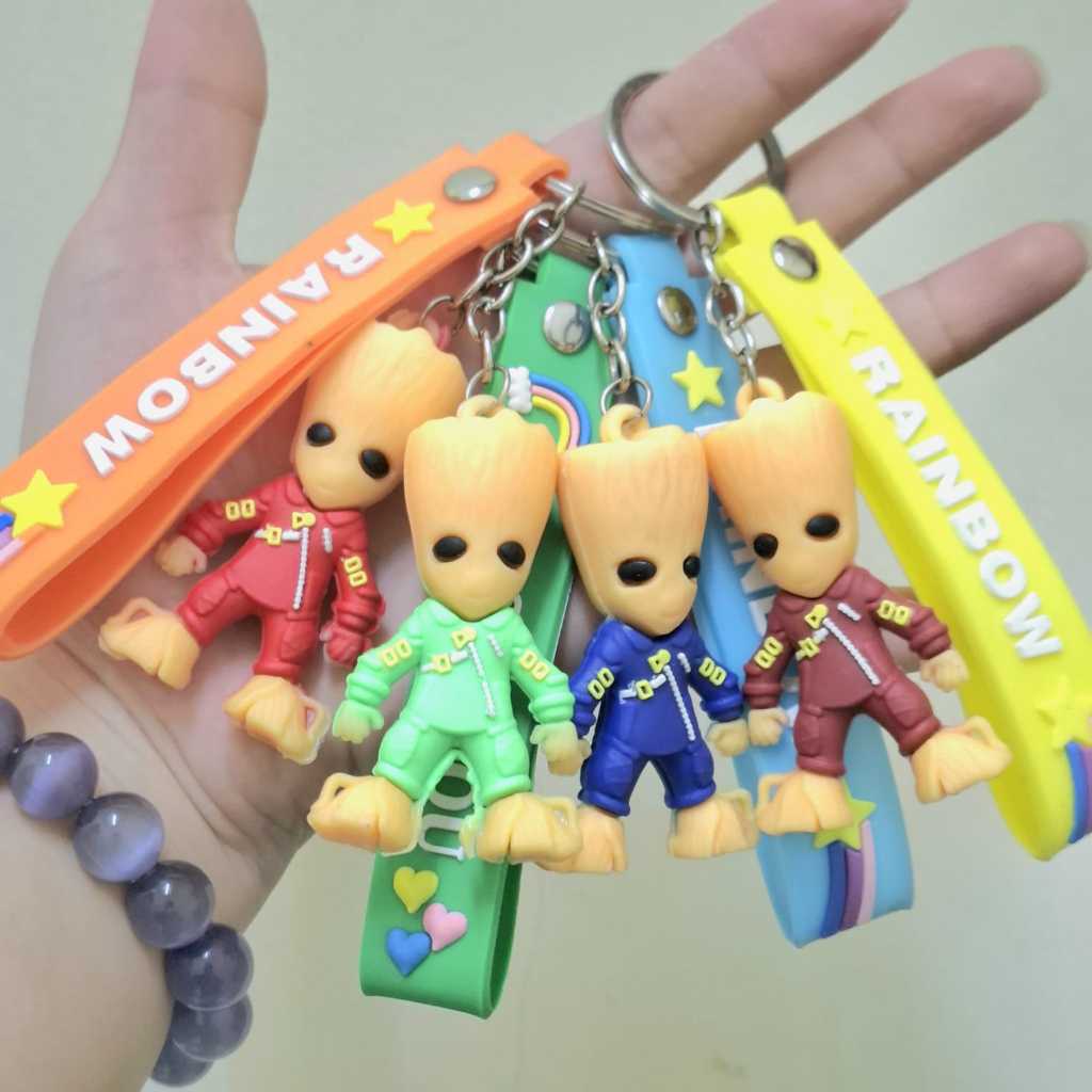 Keychains Karakter Baby Groot / Gantungan kunci marvel Groot ( Sukses )