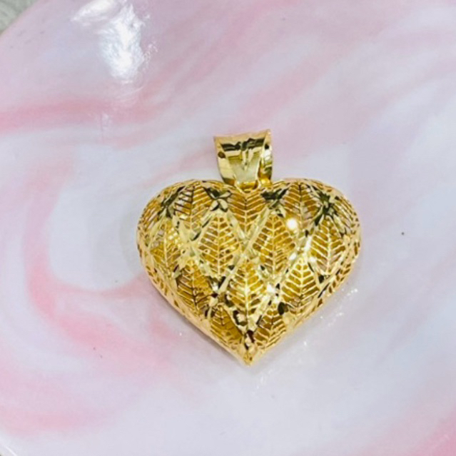 liontin love kerawang motif simple elegant emas asli kadar 700