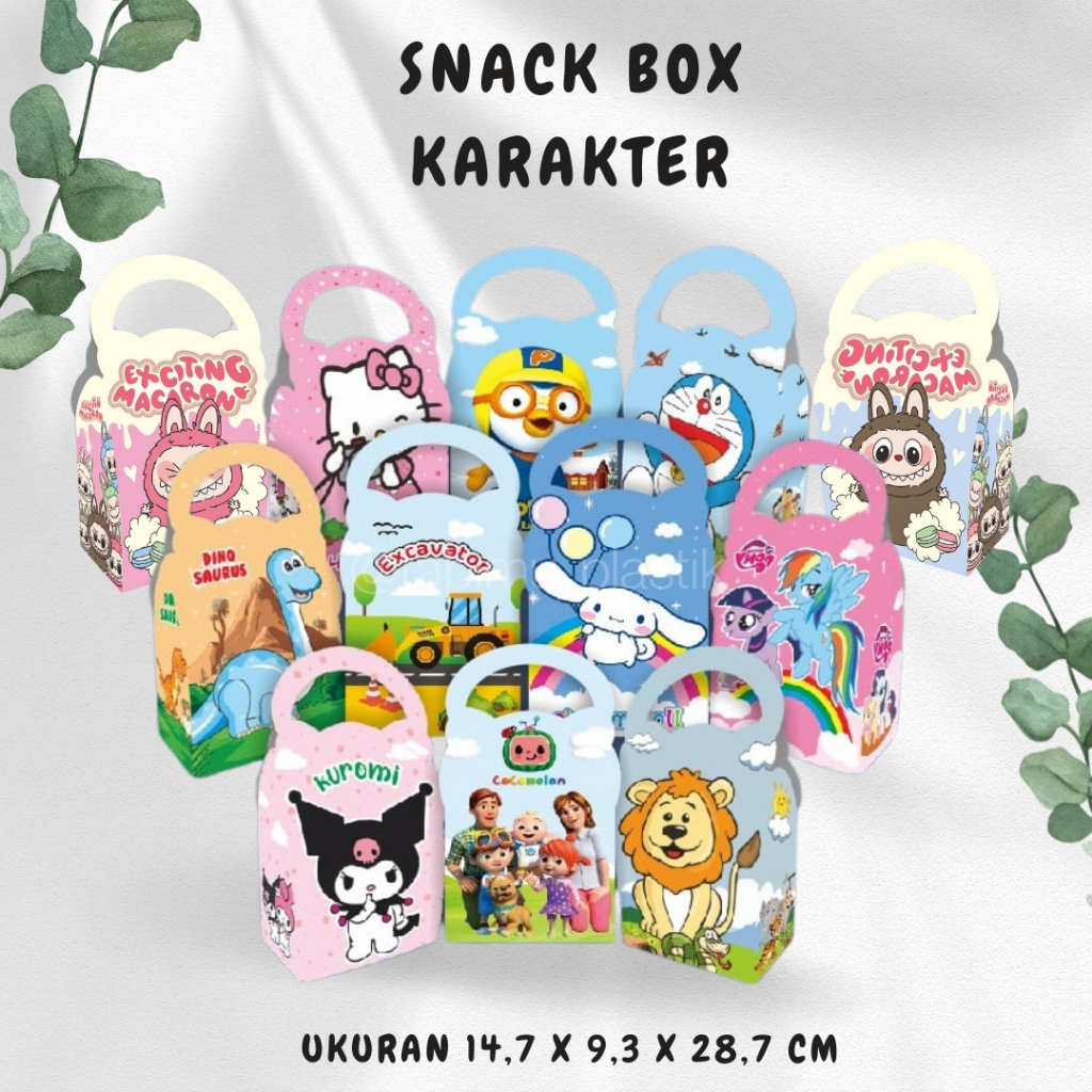 

SNACK BOX ULANG TAHUN ANAK, GOODIE BAG ULANG TAHUN, DUS, BINGKISAN ULTAH ANAK, PAPER BOX KARAKTER