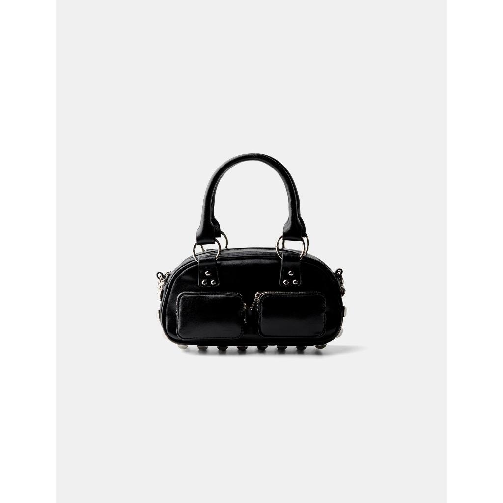 BERSHKA ORIGINAL STORE 100% - Studded mini bowling bag