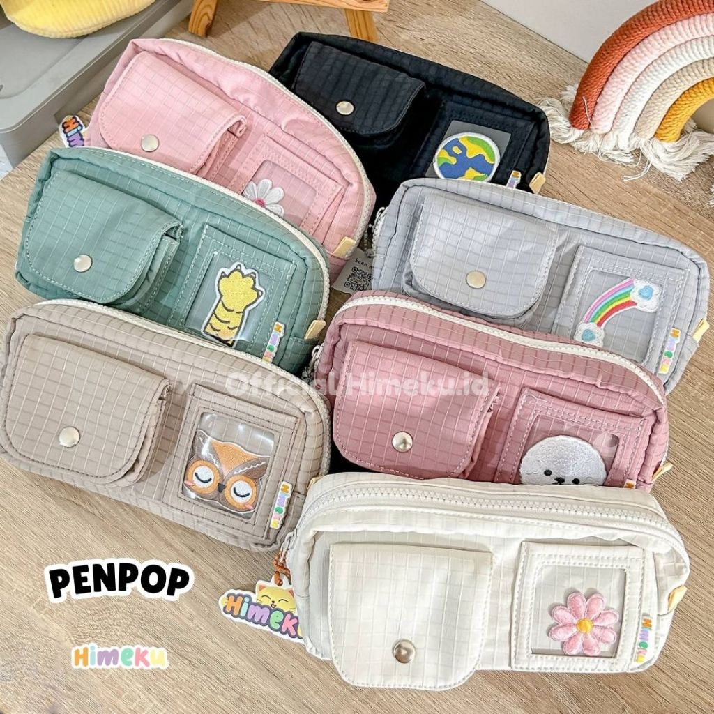 

Himeku PENPOP Tempat Pensil - Tempat Alat Tulis - Pouch Stationary - Pencil Case Banyak Kantong Muat Banyak