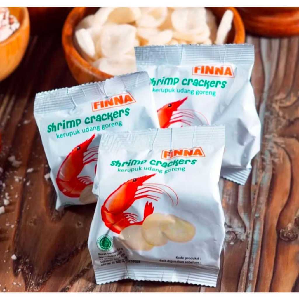 

Kerupuk Udang Goreng finna Siap Makan 1 Dus Isi 120 Pcs @10 gr
