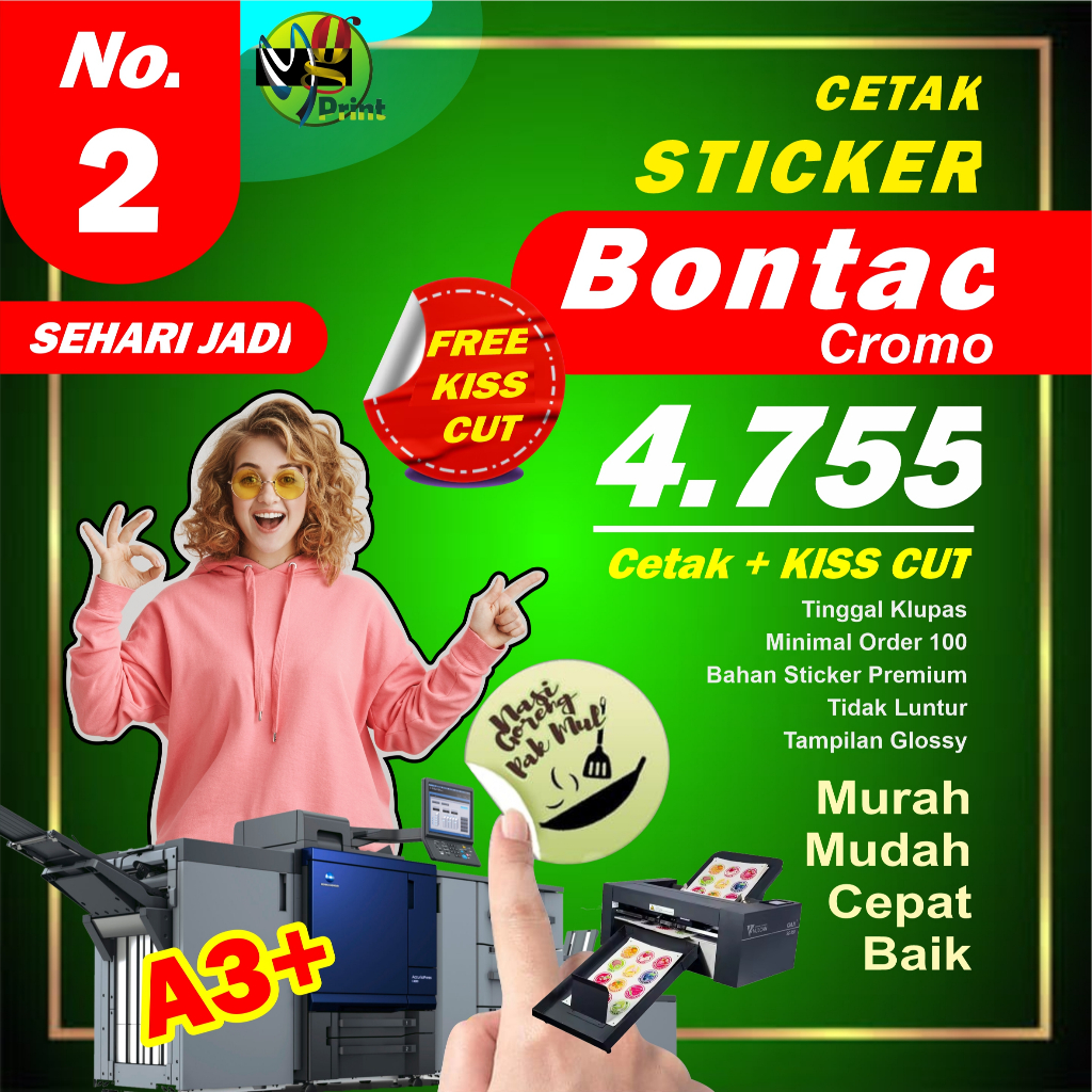 

BONTAC CROMO | FREE CUTTING | Cetak Sticker A3+ | Paling murah | Cocok Untuk Semua Prodak UMKM