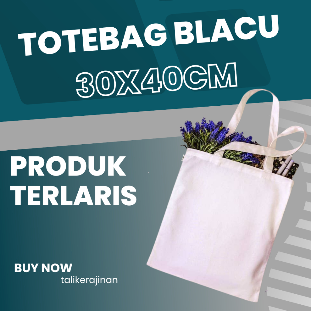 Ready Stock Totebag Blacu Premium Lebih Tebal TAS BLACU PREMIUM , TOTE BAG Polos ,ukuran 30X40 POLOS