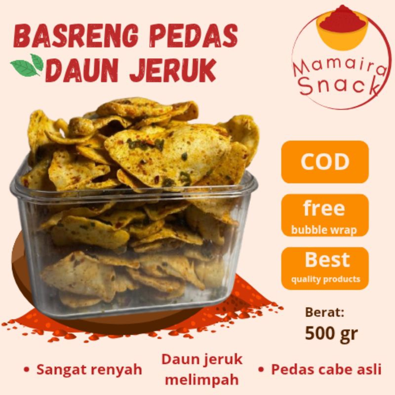 

CEMILAN KILOAN BASRENG DAUN JERUK VIRAL/BASRENG CHILI OIL/BASRENG MENTAH/BASRENG PEDAS MANIS/BASRENG KATAJI/BASRENG KOIN/BASRENG ENAK GURIH RENYAH KEMASAN 500 gram