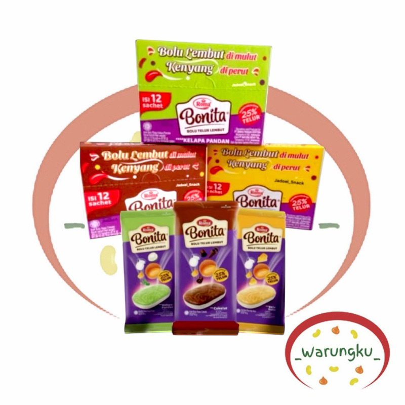 

[BOX] Bonita isi 12PCS Bolu Telur Lembut Roma