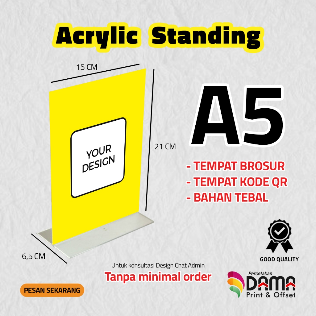 

Dama Print & Offset Acrylic Standing A5 / AKRILIK MEJA A5