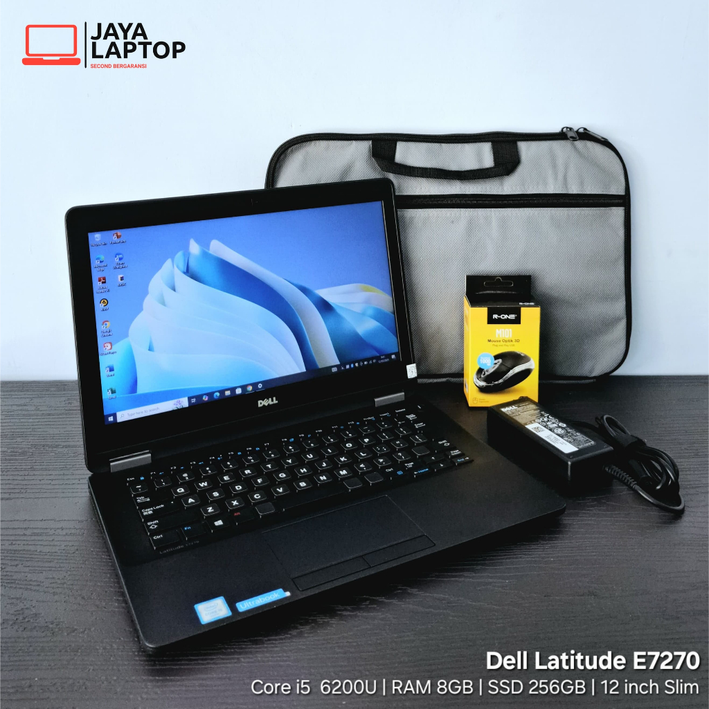Dell Latitude E7270 Core i5 RAM 8GB SSD 256GB 12 inch Slim Laptop Second Bekas Murah