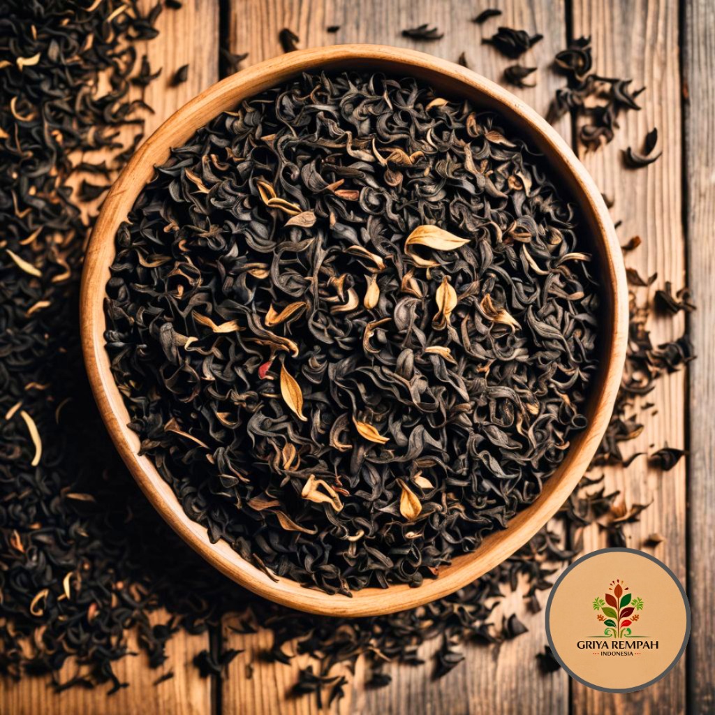 

TEH HITAM KERING 100 GRAM Rempah Herbal Simplisia Alami Daun Teh Fermentasi Ramuan Jamu Tradisional untuk Minuman Sehat Energi dan Daya Tahan Tubuh Camellia sinensis