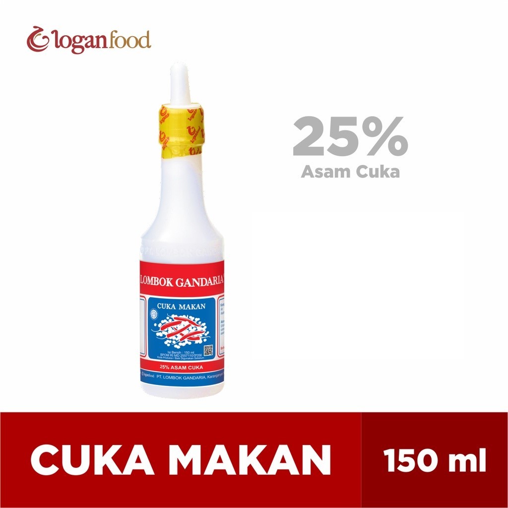 

Cuka Makan Lombok Gandaria 25 % Botol HDPE 150 ml / Cuka Makan Lombok Gandaria 5 % Botol HDPE 60 ml