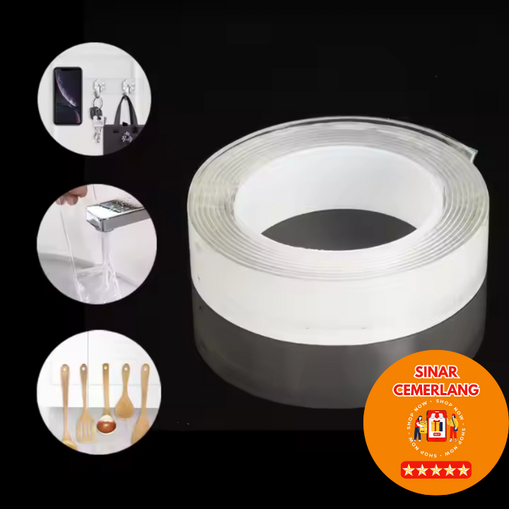 

SC Double Tape Nano Selotip Bening 2 Sisi Serbaguna 1M dan 3M