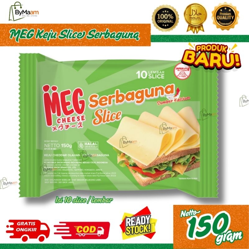 

Keju MEG Slice Cheese Serbaguna 150 gr isi 10 lembar