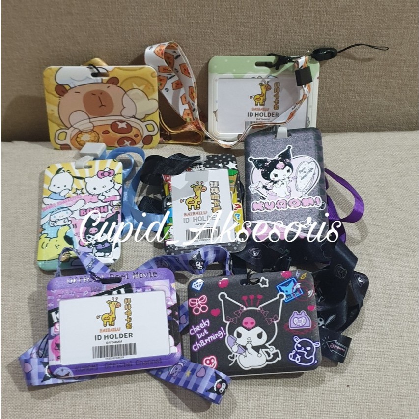 

LANYARD SANRIO ID CARD HOLDER TEMPAT KARTU NAME TAG KARTU IDENTITAS SANRIO KUROMI LUCU