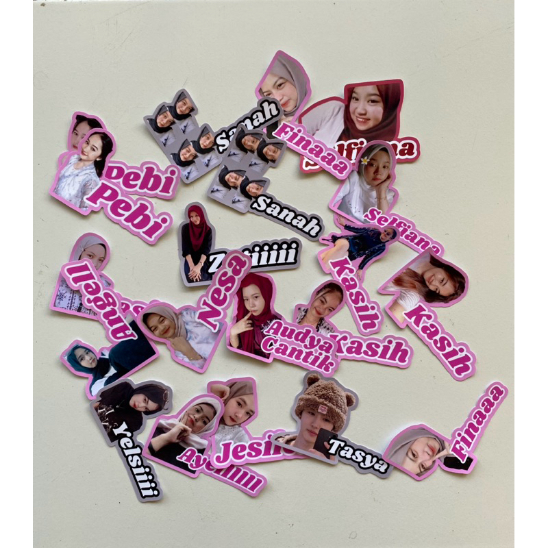 

stiker custom foto dan nama free desain waterproof
