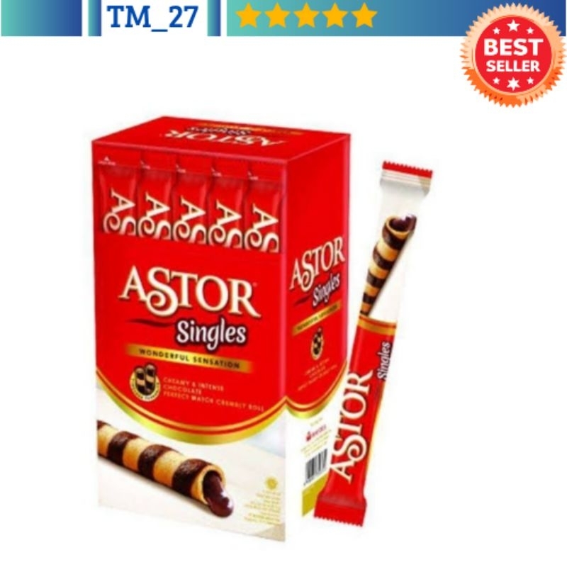 

Astor Singles Wafer Stik Cokelat @12,5 gr 1 box isi 20 pcs