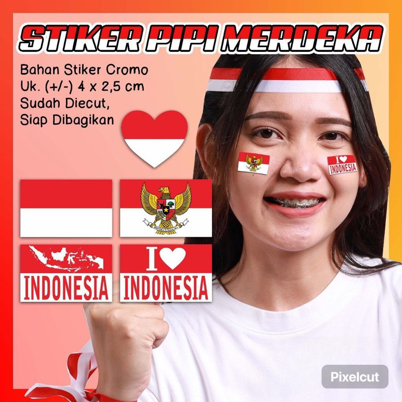 

25 Pcs Stiker Bendera Merah Putih Dirgahayu Indonesia Stiker Pipi 17 Agustus