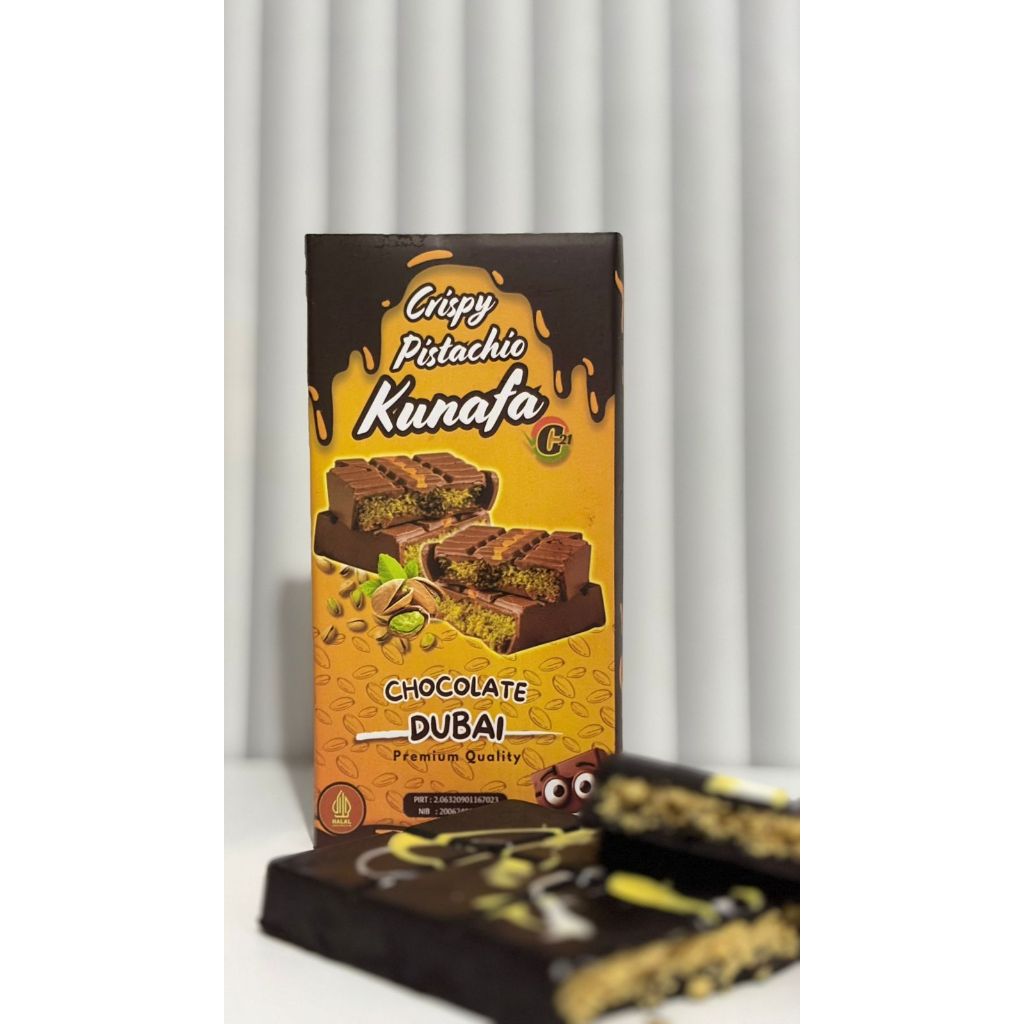 

RB22 COKLAT DUBAI Lemona CHOCOLATE kunafa WITH PISTACHIO 70 GR Cokelat Dubai Arkha 150GR Cokelat