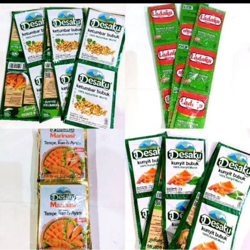 

Desaku bumbu (12sachet) merica bubuk ketumbar bubuk kunyit bubuk bawang bubuk