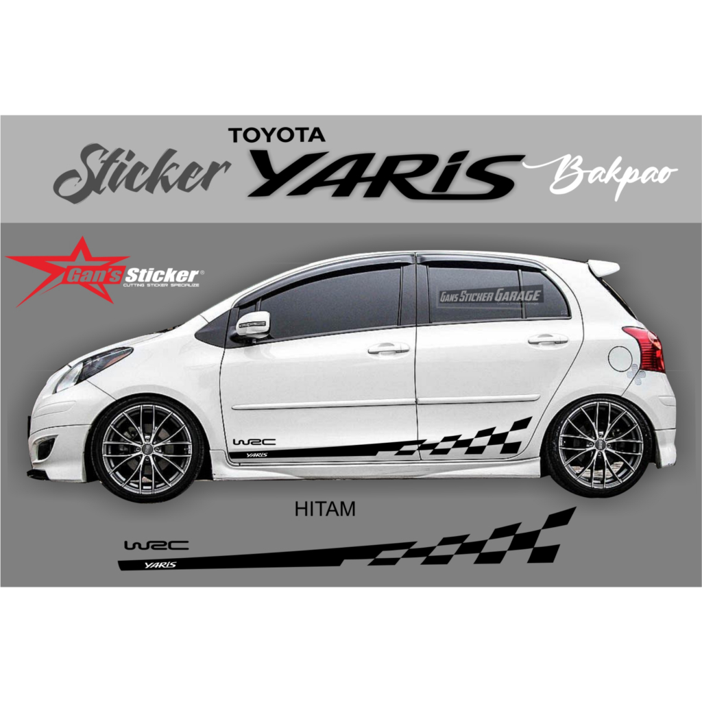 STICKER PINTU MOBIL TOYOTA YARIS BAKPAO VARIASI STICKER TOYOTA YARIS