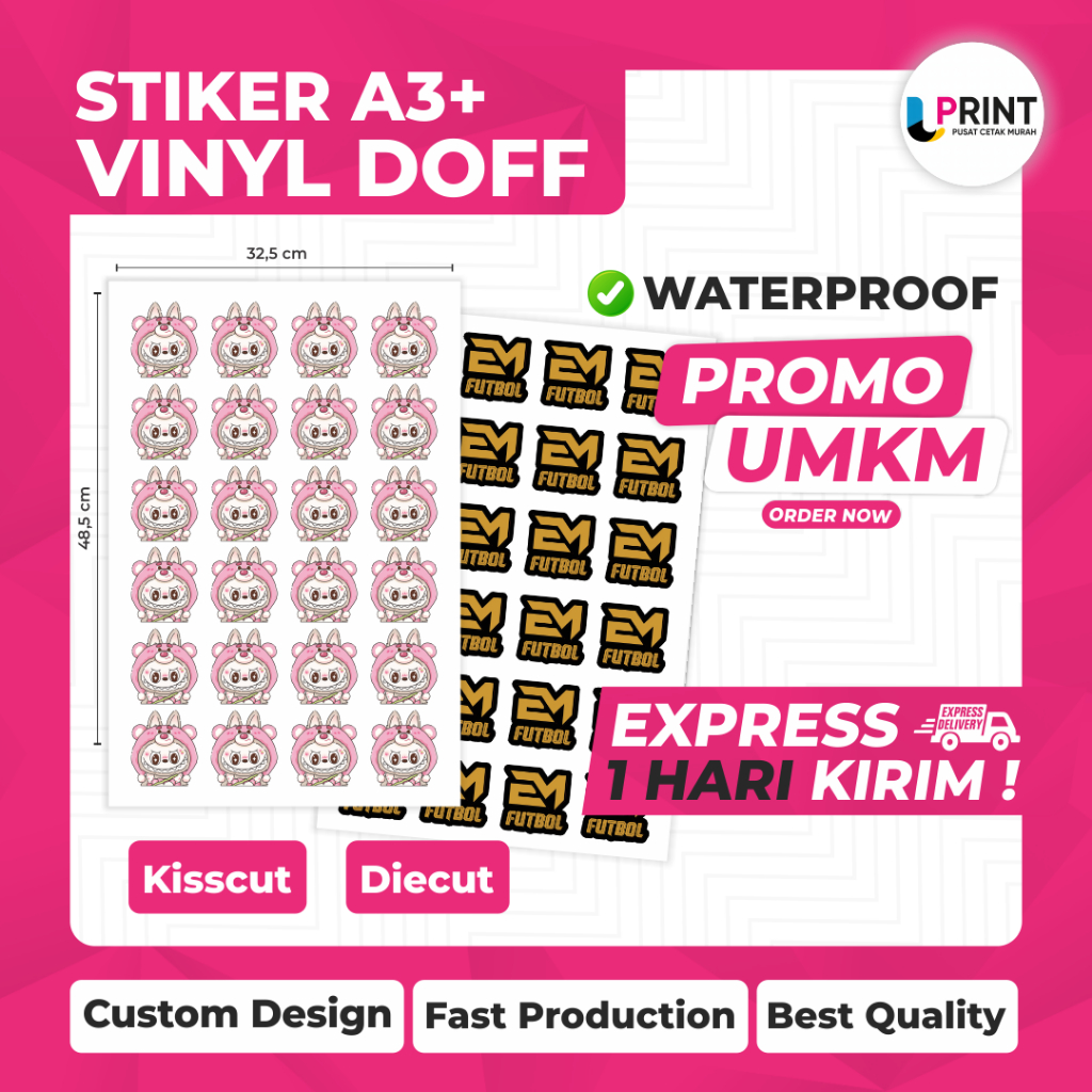 

CETAK STIKER DOFF/MATTE A3+ (CETAK & CUTTING)