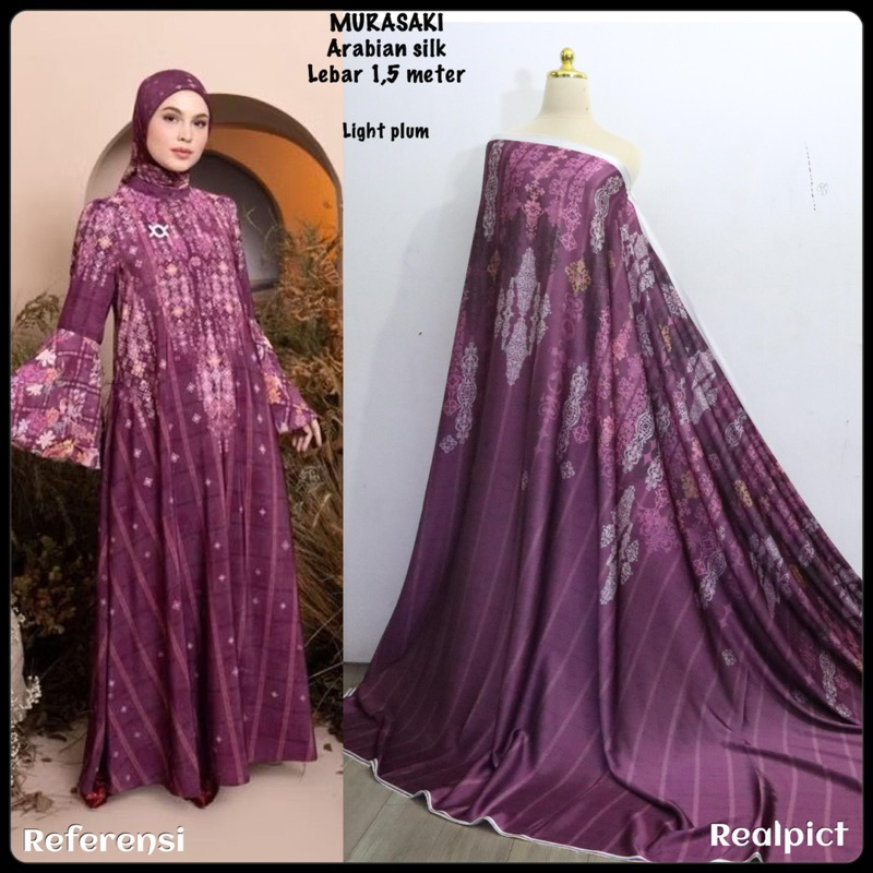 Kain arabian silk motif MURASAKI per setengah meter // kain silk terbaru // kain silk viral // kain 