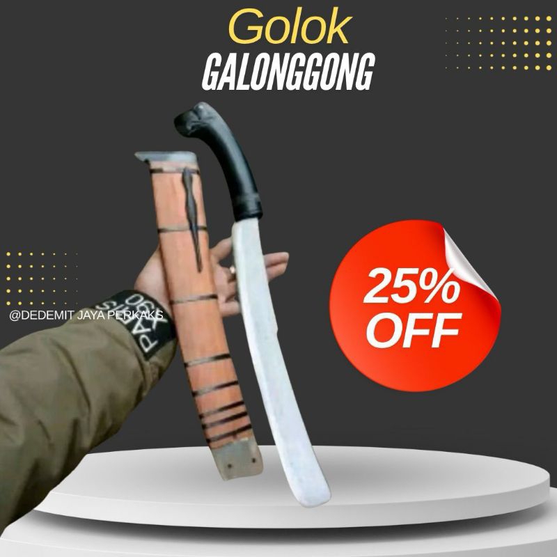 Handemen<Golok Galonggong Gagang Tanduk Bahan Baja Per Premium>